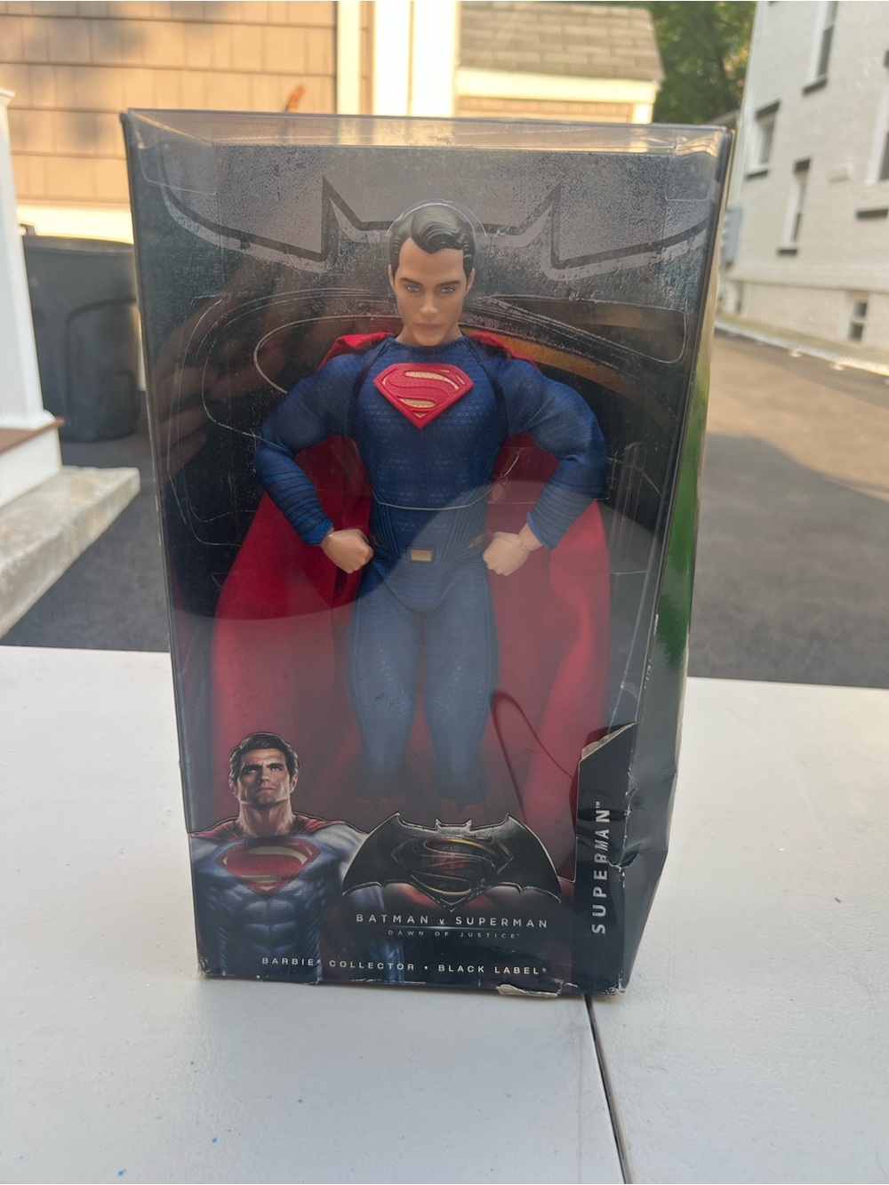 Barbie Collector Black Label Superman Doll 2015 DGY06 Dawn of Justice DamagedBox
